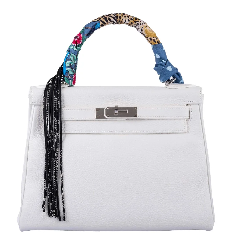 Hermès Kelly 28 Retourne White Clemence leather Palladium Hardware - 2016, X