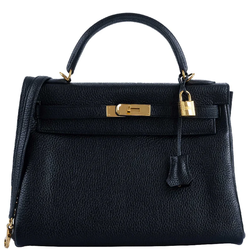 Hermès Kelly 32 Black Togo Gold Hardware - 2015, T