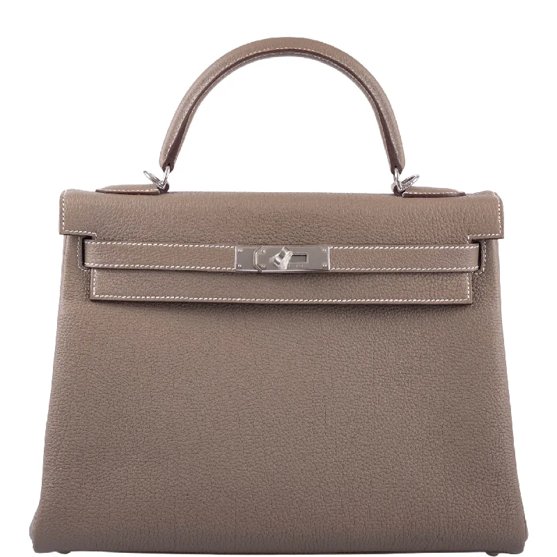 Hermès Kelly 32 Retourne Etoupe Togo with Palladium Hardware