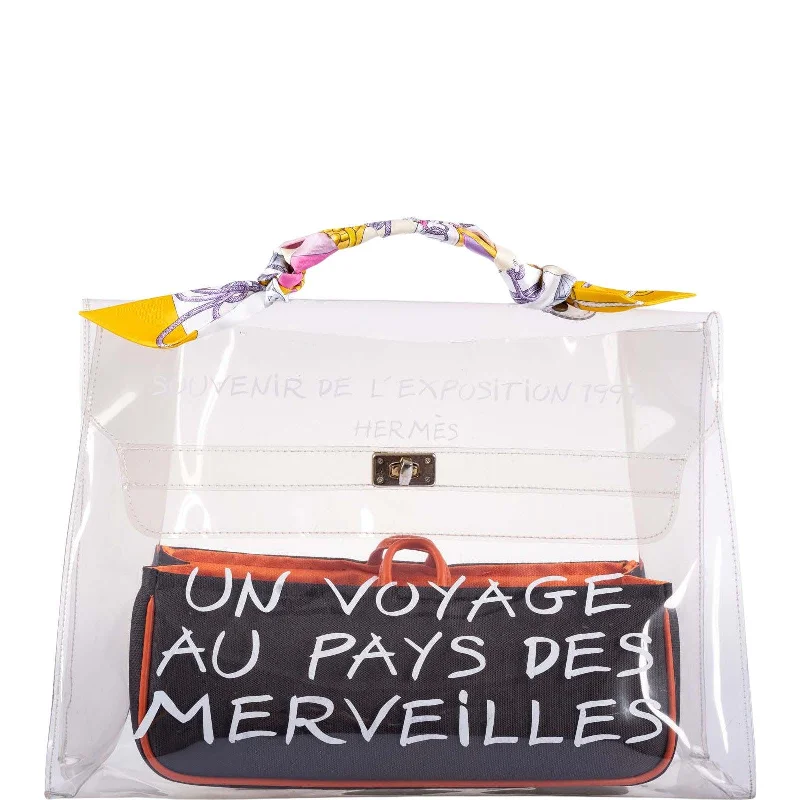 Hermès  Kelly 40 Transparent Vinyl Souvenir de l'Exposition Bag