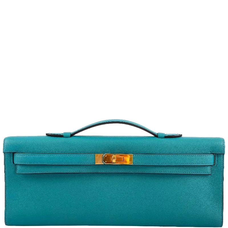 Hermès Kelly Cut Blue Paon Swift leather Gold Hardware - 2018, C