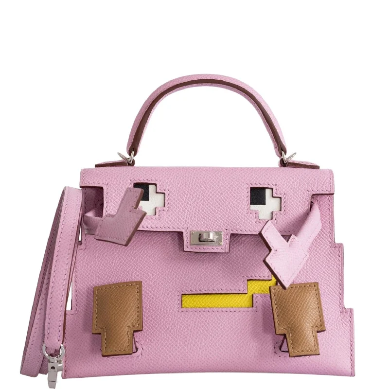 Hermès Picto Kelly Doll Quelle Idole Mauve Sylvestre, Lime, Nata and Chai Epsom Palladium Hardware