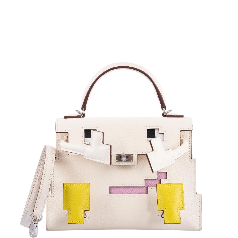 Hermès Picto Kelly Doll Quelle Idole Nata, Mauve Sylvestre, Chai and Lime Epsom Palladium Hardware