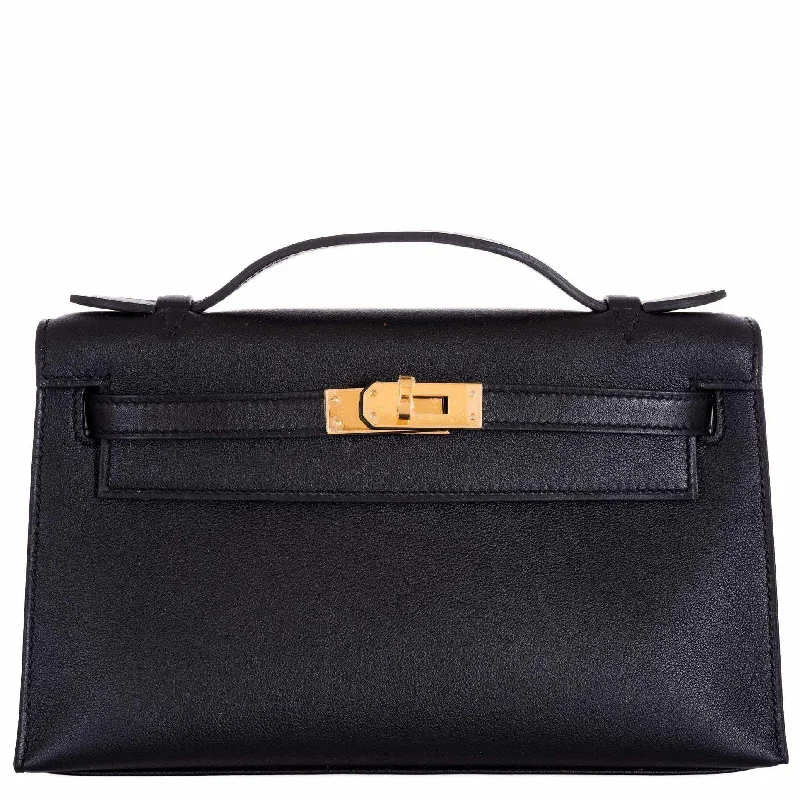 Hermès Kelly Mini Pochette Black Swift Gold Hardware - 2019, D