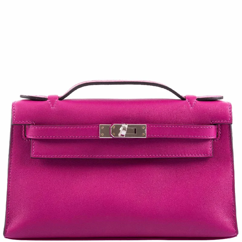 Hermès Kelly Mini Pochette Rose Pourpre Swift Palladium Hardware - 2018, C