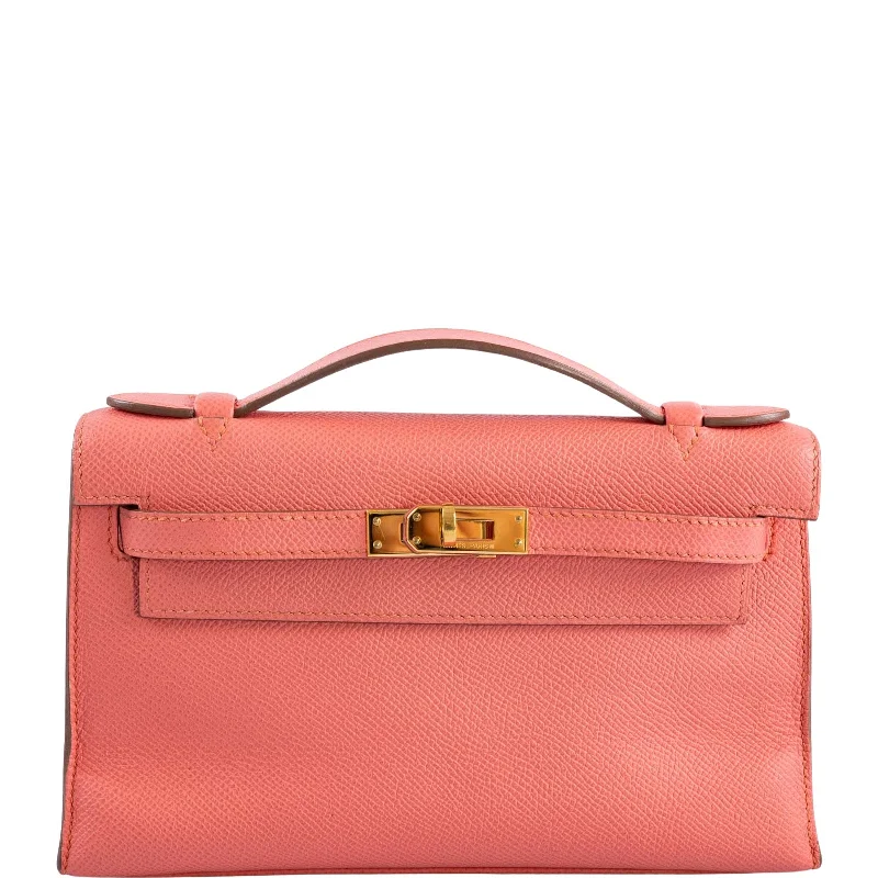 Hermès Kelly Pochette Flamingo Epsom Gold Hardware