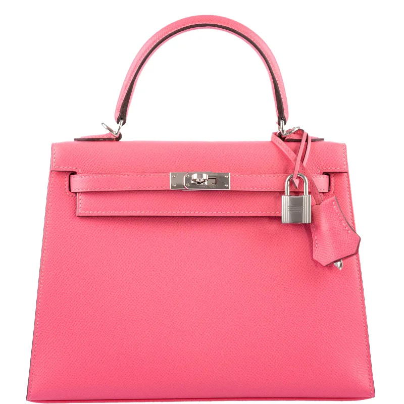 Hermès Kelly Sellier 25 Rose Azalee Epsom with Palladium Hardware - 2018, C