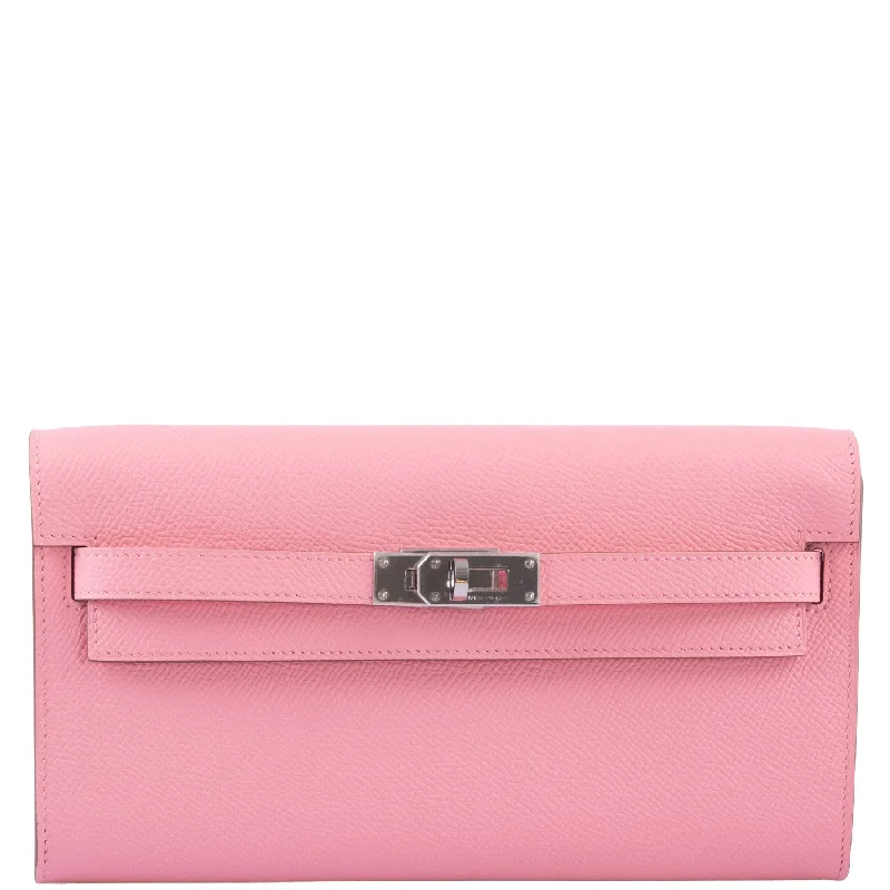 Hermès Kelly To Go Wallet Rose Confetti Epsom Palladium Hardware