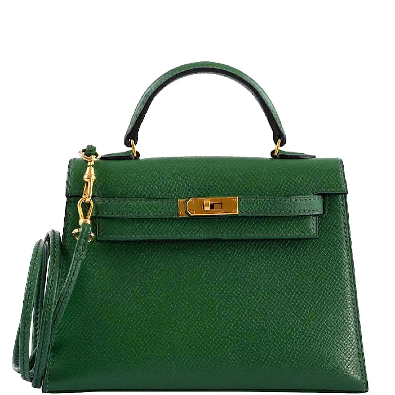 Hermès Mini Kelly 15 Vert Clair Courchevel with Gold Hardware - 1984, N