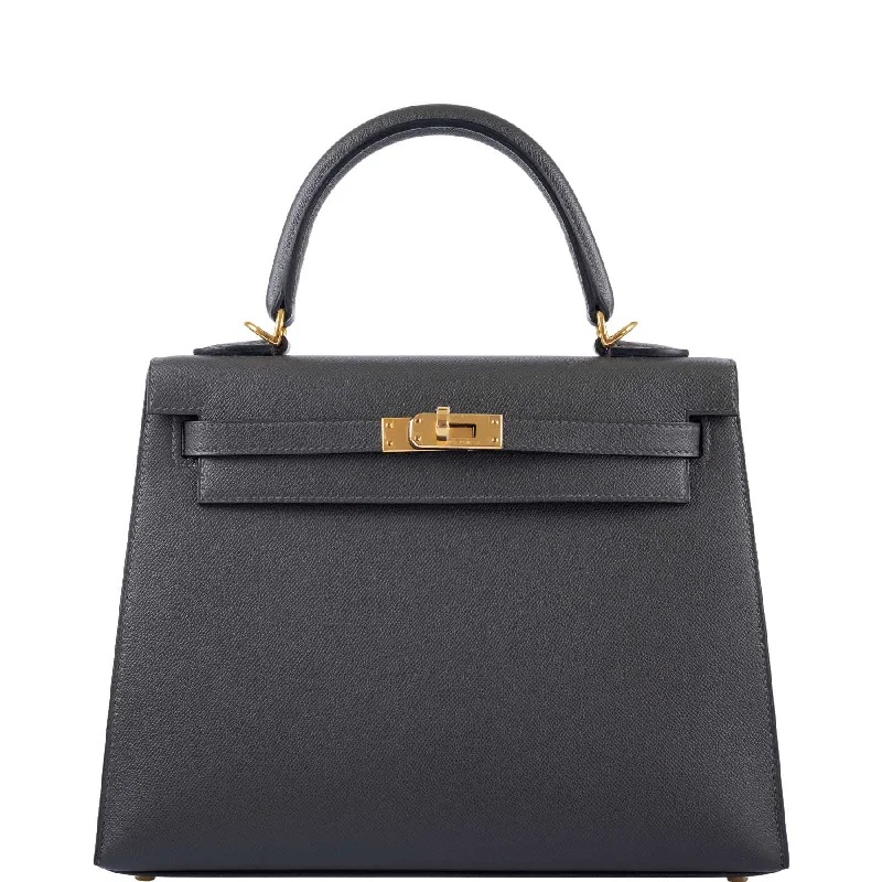 Hermès Kelly 25 Sellier Graphite Madame Palladium Hardware