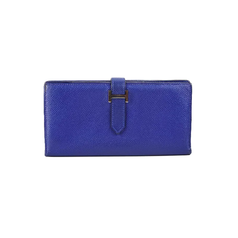 Hermes Blue Bearn Long Wallet