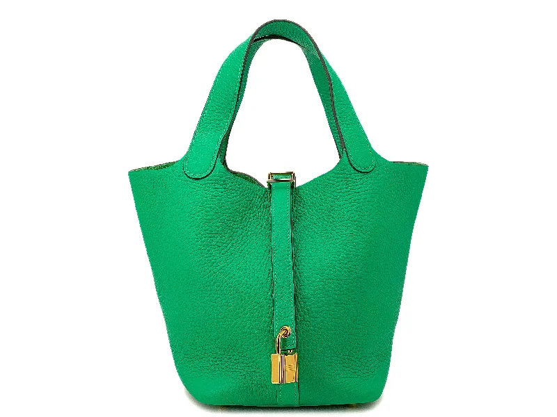 Hermes Green Picotin Lock 18 PM Bambou Bamboo Bag 24k GHW Gold