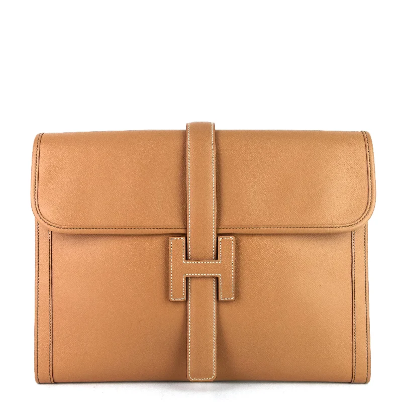 Jige GM Courchevel Leather Clutch Bag