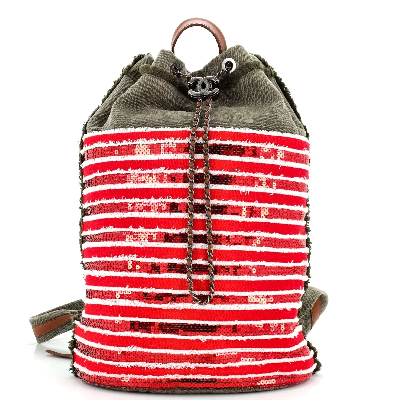 Cubano Trip Backpack Sequin Embellished Canvas Medium