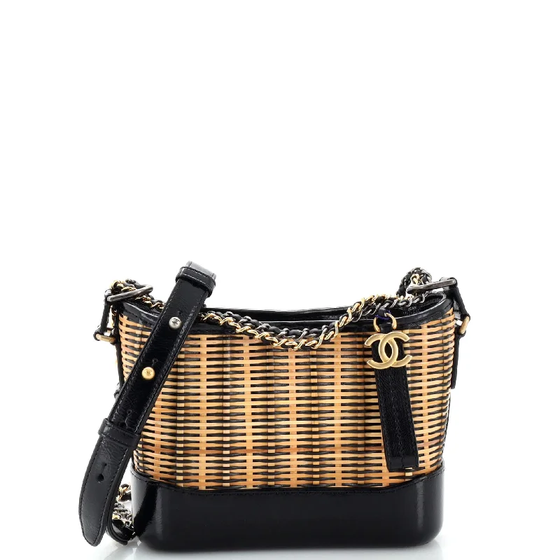 Gabrielle Hobo Rattan and Calfskin Small