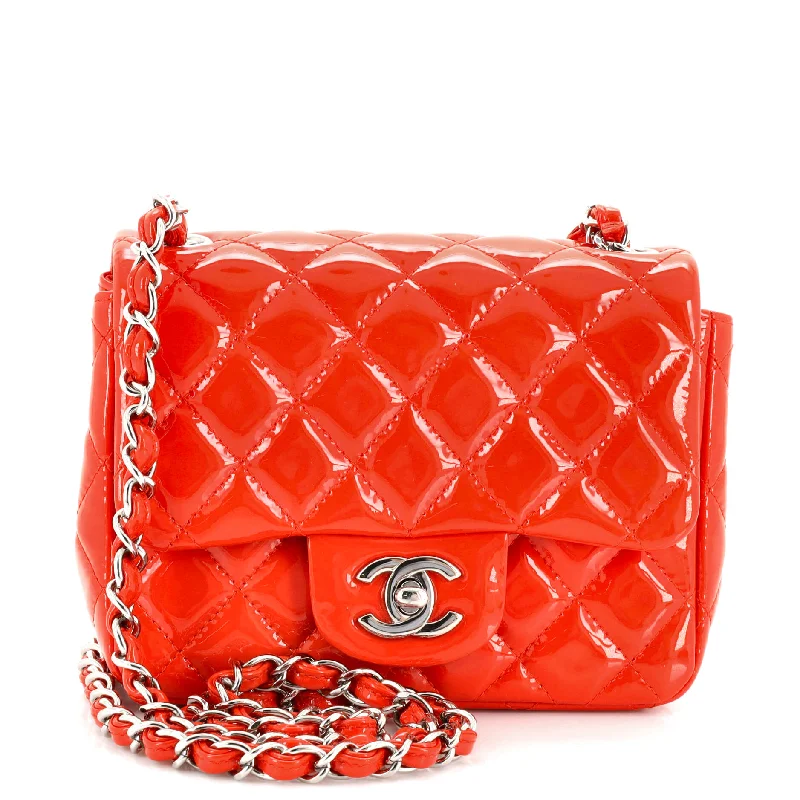 Square Classic Single Flap Bag Quilted Patent Mini