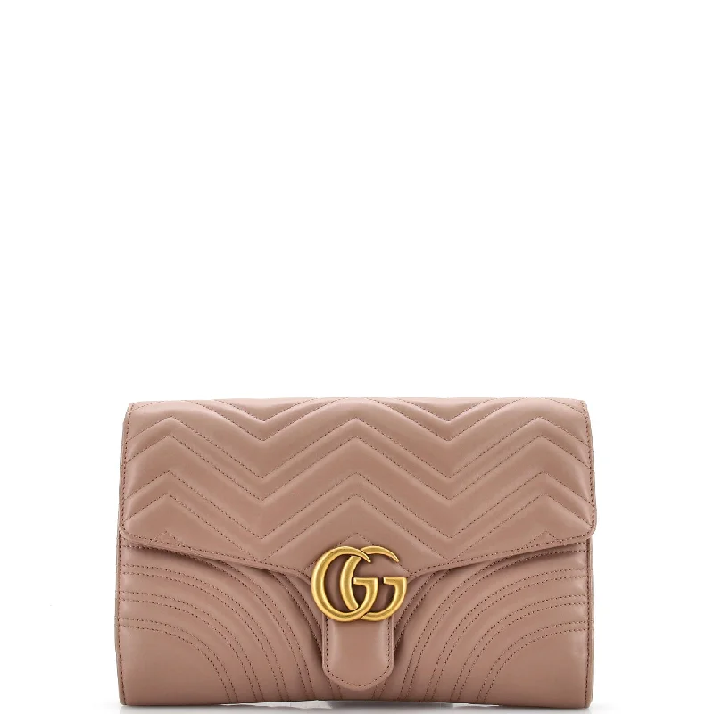 GG Marmont Flap Clutch Matelasse Leather