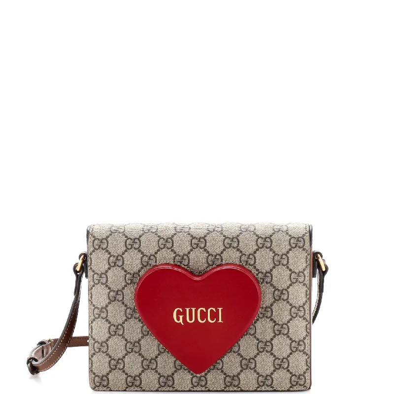 Logo Heart Crossbody Bag GG Coated Canvas